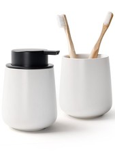 Soap and Toothbrush Holder Set - Ceramic Bathroom Accessories Set White Liqui... Electric Toothbrush and Accessories price