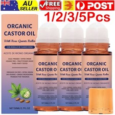 Organic Golden Castor Oil Roll-On with Rose Quartz | 100% Pure for Skin 50ML Organic Products price