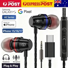 Wired USB C Earphones Headphones Type C 3.5mm Jack iPhone 17 16 15 Samsung S25 Headphones price