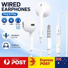 3.5mm Audio Jack Headphones Wired Earphones Volume Control & Microphone Cable Au Headphones price
