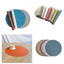 Table Mats Dining Placemat PVC Mat Set Insulation Tableware Round 35cm Plain AU Placemat price