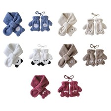 Lovely Bear Plush Gloves/Scarf for Child Cartoon Baby Warm Mittens/Long Muffler Baby Gloves & Scarf price