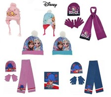 Disney Frozen Ladybug LOL Winnie Pooh Girls Baby Hat Scarf Gloves Set Bobble Hat Baby Gloves & Scarf price