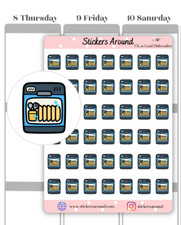Clean Load Dishwasher Icon Planner Sticker, Cleaning Chore Sticker, Dishwashing Dishwasher Sticker price