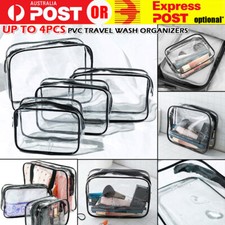 Up to 4x Travel Cosmetic Bag Set PVC Make up Toiletry Clear Pouch Holder Storage Makeup Bag price