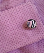 Cufflinks Pink Textured Fabric - Bulletback Art Deco Retro Classic Cufflinks price