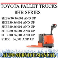 TOYOTA PALLET TRUCKS 8HB SERIES WORKSHOP SERVICE REPAIR & PARTS MANUAL~DVD Pallet Trucks price