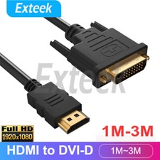 HDMI to DVI Cable Male DVI-D for LCD Monitor Computer Projector DVD Cord Lead AU Projector Cables price