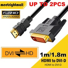 1m/1.8m HDMI Male to DVI-D Male Cable Cord for Monitor Computer PC Projector DVD Projector Cables price