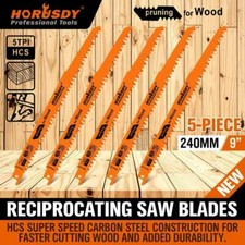 5Pc 9" / 240mm Reciprocating Saw Blades 5TPI Wood Timber Pruning Tool W/T Case Reciprocating Saw price