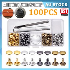 100pcs/Set Leather Rivets Double Cap Rivets with Fixing Tool Kit for Leather AU Rivet price