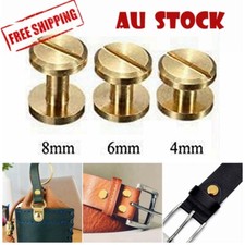 UP 100x Belt Screw Leather Craft Chicago Nail Brass Rivets Stud Head Wallet AU Rivet price