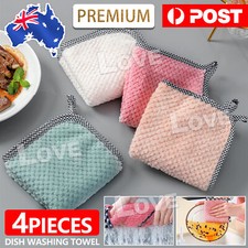 4Pcs Super Absorbent Microfibre Kitchen Cleaning Cloth Dish Washing Towel Rag AU Dishwashing price