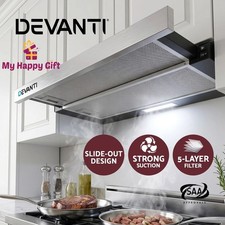 Devanti 600mm Range Hood 60cm Slide out Rangehood Kitchen Canopy Stainless Range Hoods price