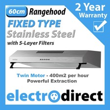 Arista 60cm Fixed Rangehood Stainless Steel Range Hood 600mm Built-in with LED Range Hoods price