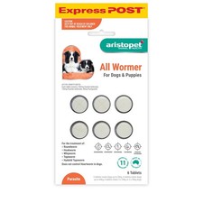 Aristopet All Wormer for Dogs &Puppies 6pk Dog Worming Tablets FREE EXPRESS POST Pet Products price