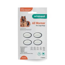 Aristopet All Wormer for Large Dogs 4pack - Dog Worming Tablets -Australian made Pet Products price