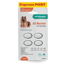 Aristopet All Wormer for Large Dogs 4pack Dog Worming Tablets FREE EXPRESS POST Pet Products price