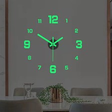3D DIY Wall Clock Large Luminous Glow In The Dark Quartz Home Decor Night Clocks Decorative Clock price