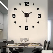 3D Modern Frameless DIY Wall Clock Large Number Stick-on Wall Clock Home Decor Decorative Clock price