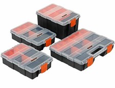 4pc Storage Organiser Box for Screws Nails Nuts Craft Carry Case Tool Box Screws, Nails, Nuts price