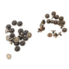 20pcs Flat Head Copper Brass Screws Nuts Nails Rivets Leather Cap Accessory Screws, Nails, Nuts price