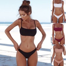 Women Bandeau Bandage Bikini Padded Set Brazilian Swimwear Beachwear Swimsuit Swimsuit price