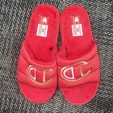 Champion Slides Plush Red Gold Slipper Sandals Unisex Kids Girls Boys Size 6 Unisex Children's Slippers & Sandals price