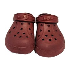 Crocs Juniors Red Lined Slippers Clogs J2/J4 Unisex Children's Slippers & Sandals price