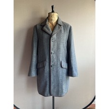 Vintage Dunn & Co Overcoat Mens Size 42 Grey Wool Long Coat England Men's Overcoat price