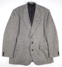 Vintage Farah Westernwear Blazer 44 L Tweed 100% Wool Jacket Herringbone Gray Men's Overcoat price