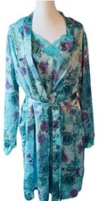 Delicates Women’s Chemise Slip Dress Nightgown And Robe Set Sz M Women's Nightgown and Robe price