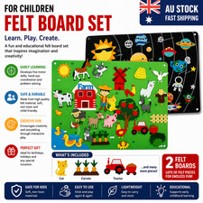 Montessori Kids Felt Board Farm Space Learning Toy Wall Hanging Activity Set Wall Board price