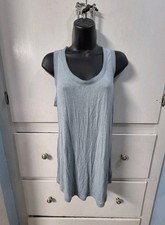 CAbi Blue Gray Soft Tank Top Scoop Neck Ruffle Edge Trim Women's Small Tunic price