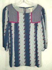 Matilda Jane Multicolored Floral Button Back 3/4 Sleeve Tunic Shirt Size XS EUC Tunic price