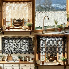 Vintage Embroidered Short Sheer Lace Cafe Curtain Valance Kitchen Small Window Baby Room Curtain price
