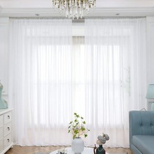 1/2x Panels Sheer Tulle Voile Lace Window Curtain Drapes Living Room Rod Pocket Baby Room Curtain price