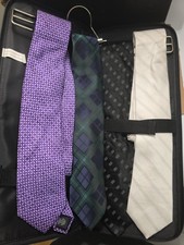 Men’s Ties Assorted Color Lot of 4 Various Brands And Travel Case Tie Set price