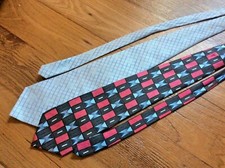 Salvatore Ferragamo Italy Pink grey blue black tie set geometric pattern Tie Set price