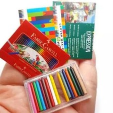 Doll House Accessories 1:12th Miniature 1 Mini Crayon Set with 3 different lids Office Set price