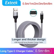 0.5M 1M 2M 3M 5M 8M Long USB Type C Charger Cable For Samsung Xiaomi Huawei USB Cable price