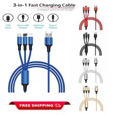 3 in 1 Multi USB Fast Charging USB C Micro iPhone Android Charging Cable 1.2M USB Cable price