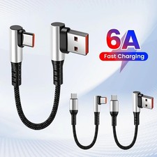 6A USB C to USB C Cable 90 Degree Right Angle Fast Charging 0.25M 0.5M USB Cable price