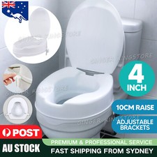 Raised Toilet Seat With Lid 10cm Rise Portable Home Aid Safety Riser Elderly AUS Toilet price
