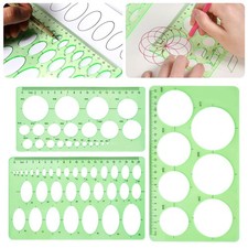 3pcs Geometric Template Ruler Plastic Circles Squares Stencil Measuring Tool AU Ruler price