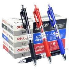 12pcs/Box Red/Blue/Black 0.5mm Roller Ball Ballpoint Pen Retractable Gel Ink #AU Gel Ink (Roller) Pen price