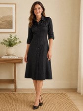 Tahari Linen Button Down Shirt Dress 4 Small Olive Army Green Chores Modest Midi Modest Clothing price