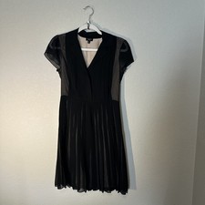 Talbots Womens Silk Sheath Dress 4P Black Pink Pleated Formal Modest Brunch Modest Clothing price