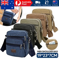 Retro Men's Canvas Shoulder Messenger Bag Crossbody Satchel Travel Man's Bags AU Men's Messenger Bag price