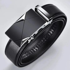 Luxury Men's Genuine Leather Belt Automatic Buckle Ratchet Waist Strap Jeans Men's Belt price